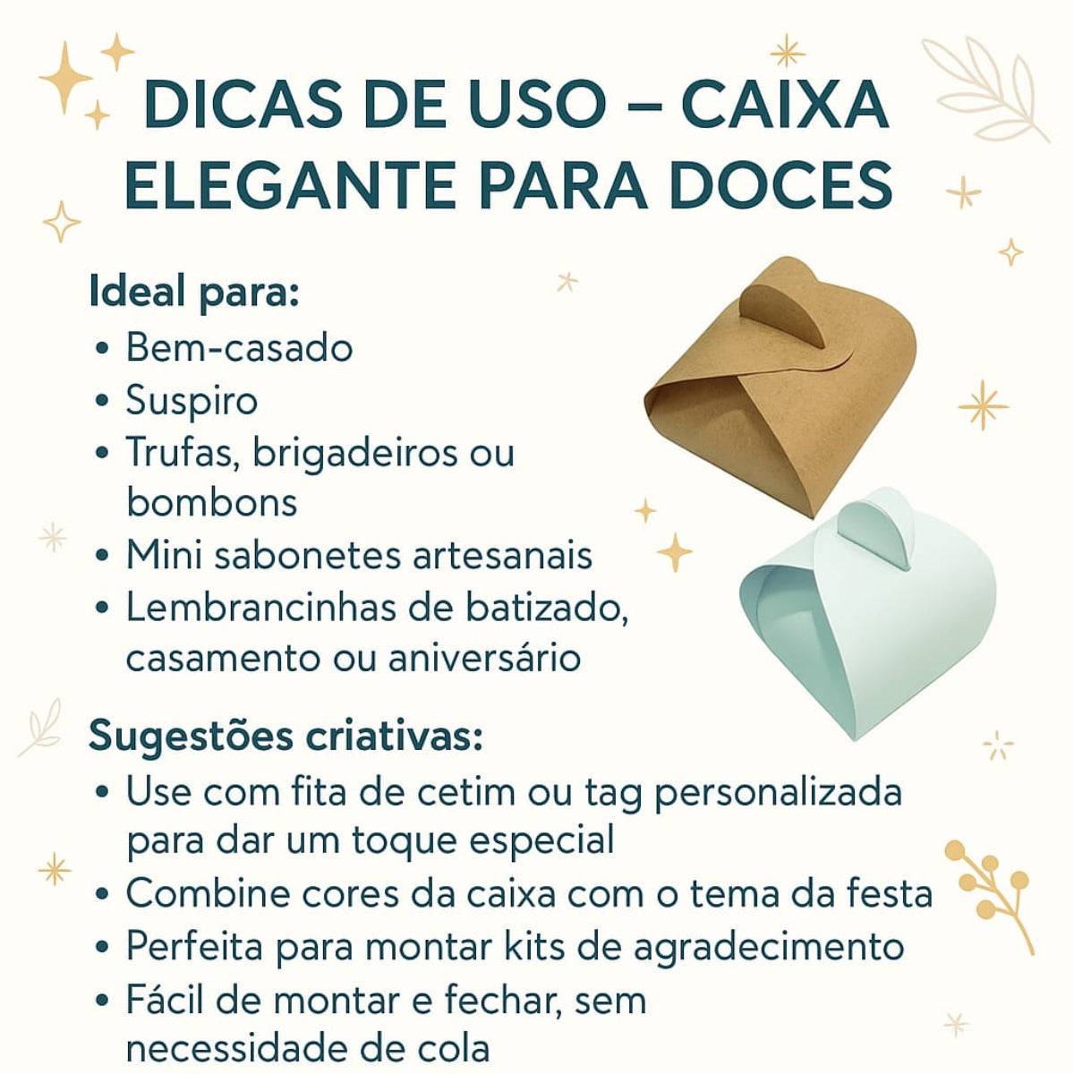 Caixa Kraft Caixa para Bem Casado, Doces Finos e Sabonetes Artesanais