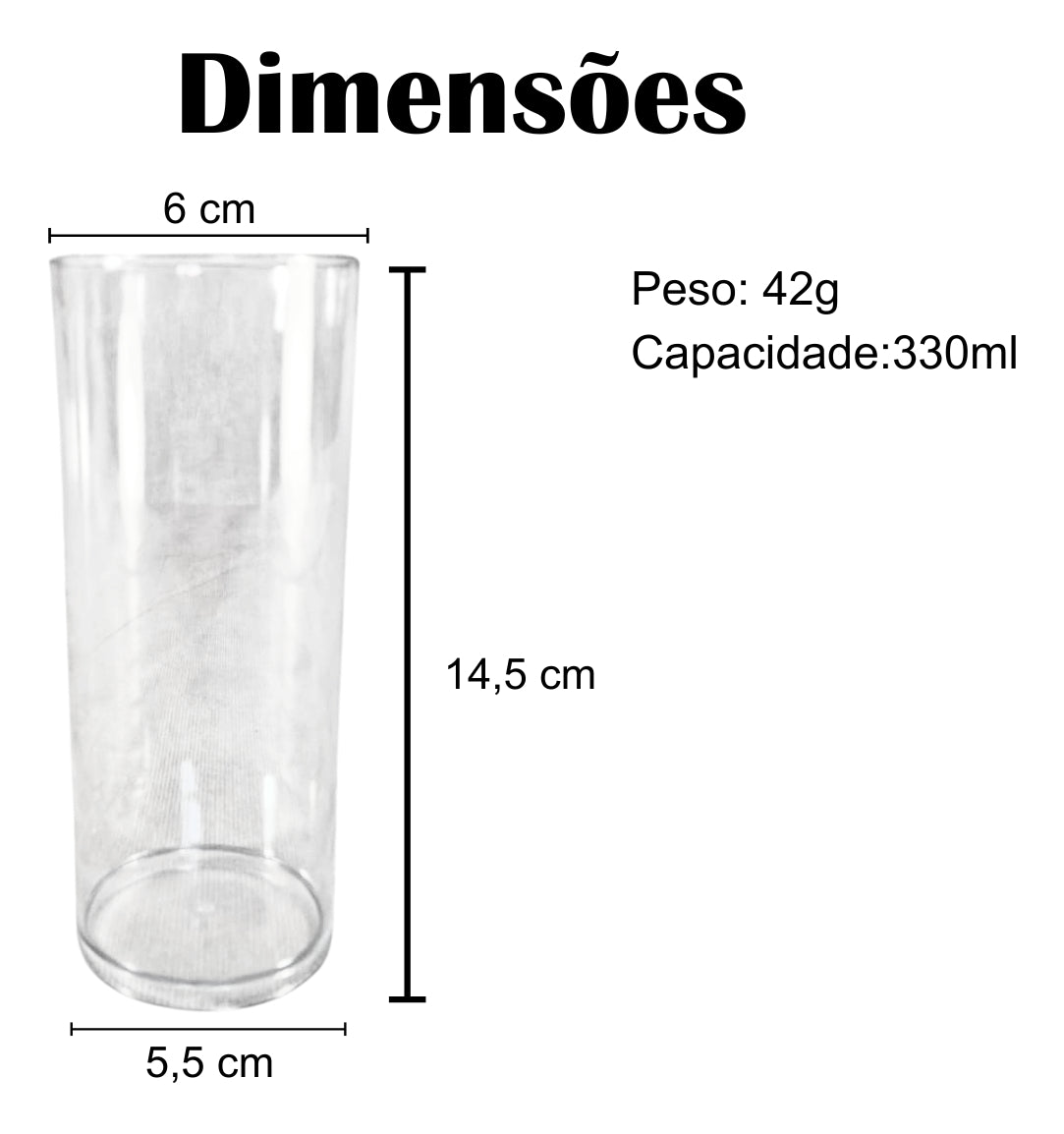 Copos Long Drink Cristal Colorido De Acrílico 325ml