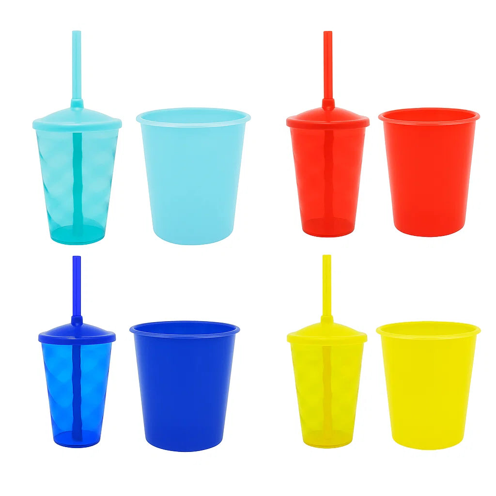 Kit Cinema 10 Baldinho Pipoca 1Lt + 10 Copos Twister 400 Ml Translucido