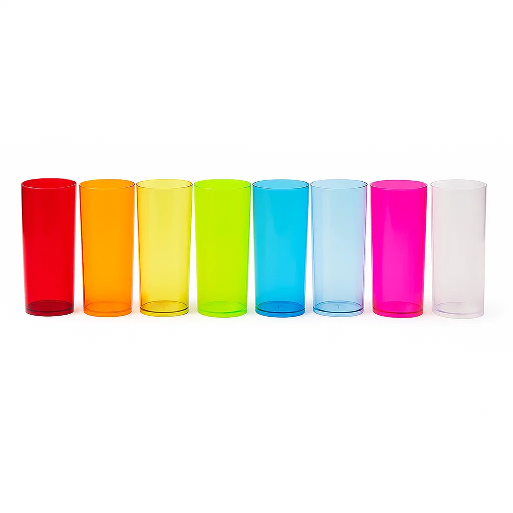 Copos Long Drink Cristal Colorido De Acrílico 325ml