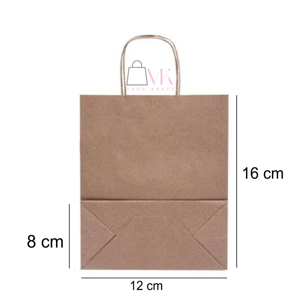 100 Mini Sacolas Kraft 12x7,5x16 cm Lembrancinha Loja Presente Acessórios Doces