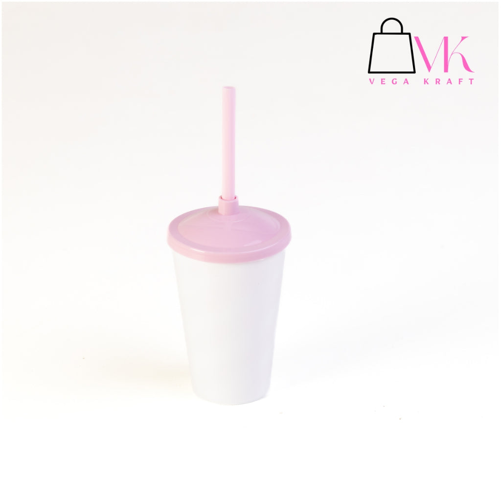 30 Copo Twister Com Tampa E Canudo Lembrancinha 400ml Branco