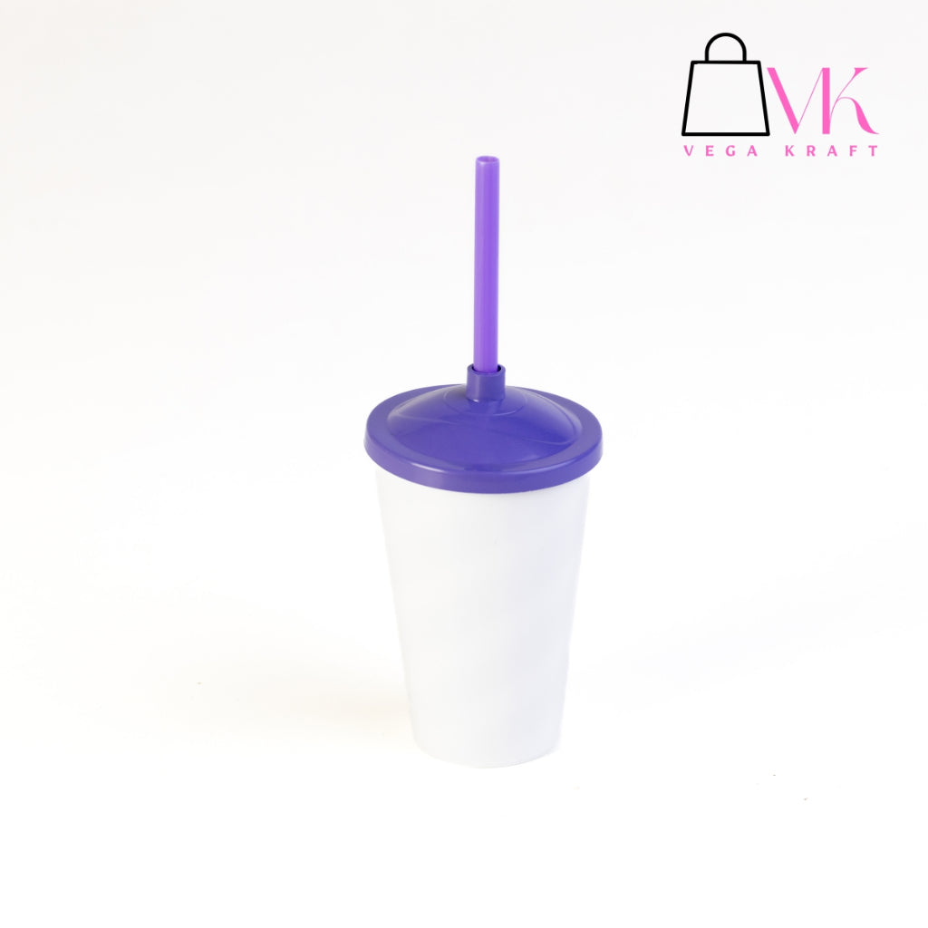 30 Copo Twister Com Tampa E Canudo Lembrancinha 400ml Branco