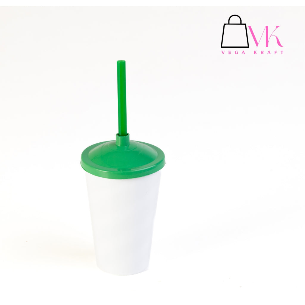 30 Copo Twister Com Tampa E Canudo Lembrancinha 400ml Branco