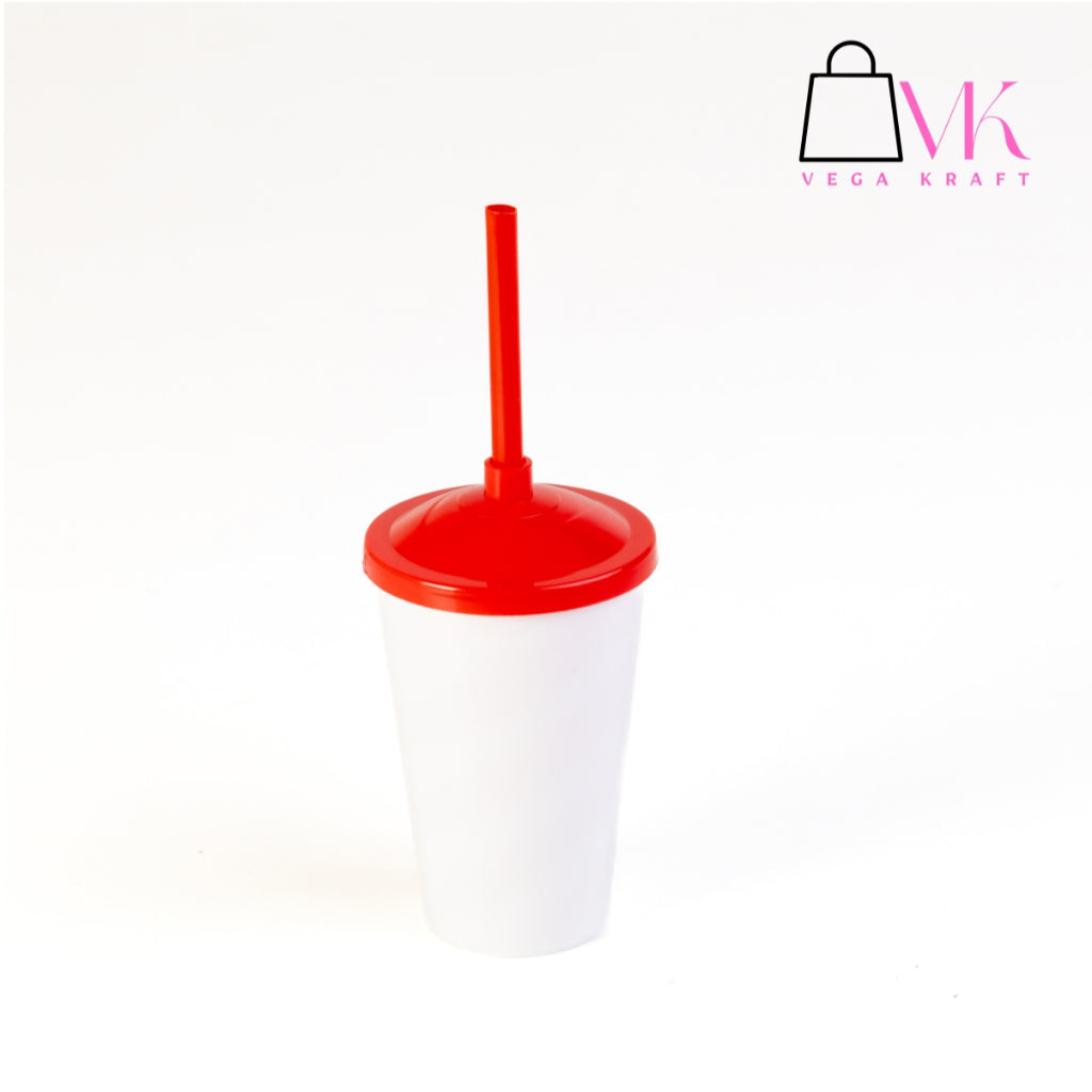 30 Copo Twister Com Tampa E Canudo Lembrancinha 400ml Branco