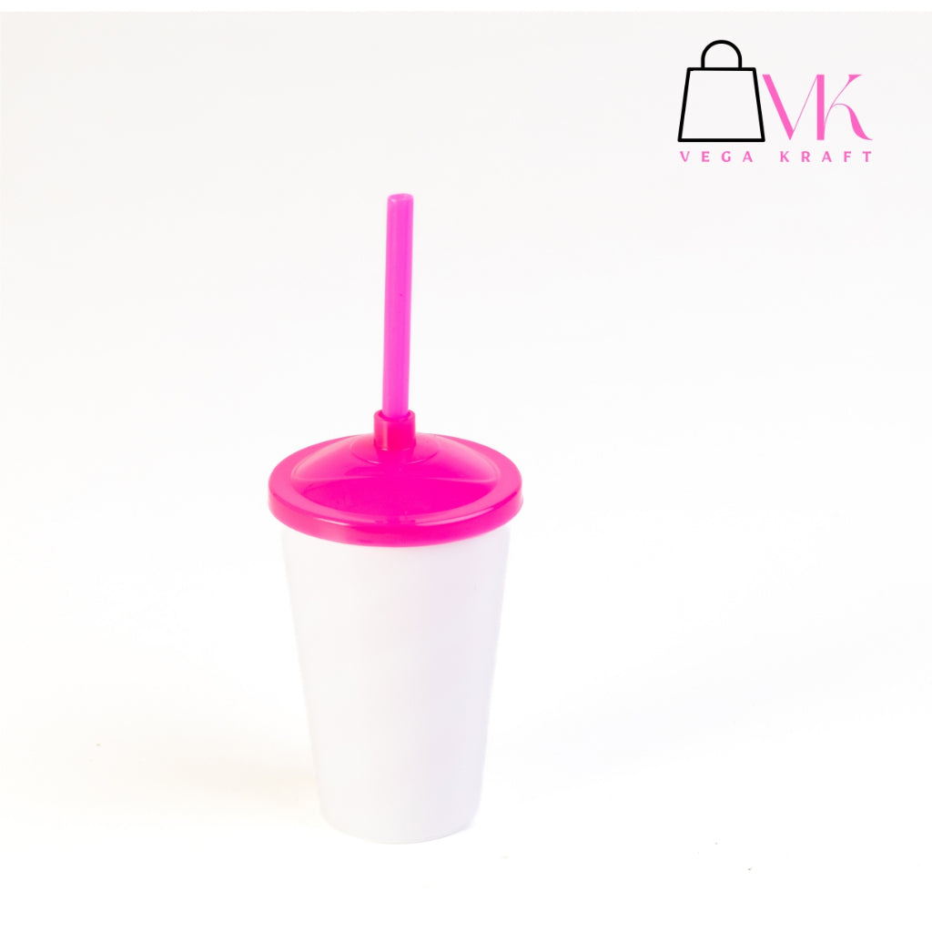 30 Copo Twister Com Tampa E Canudo Lembrancinha 400ml Branco