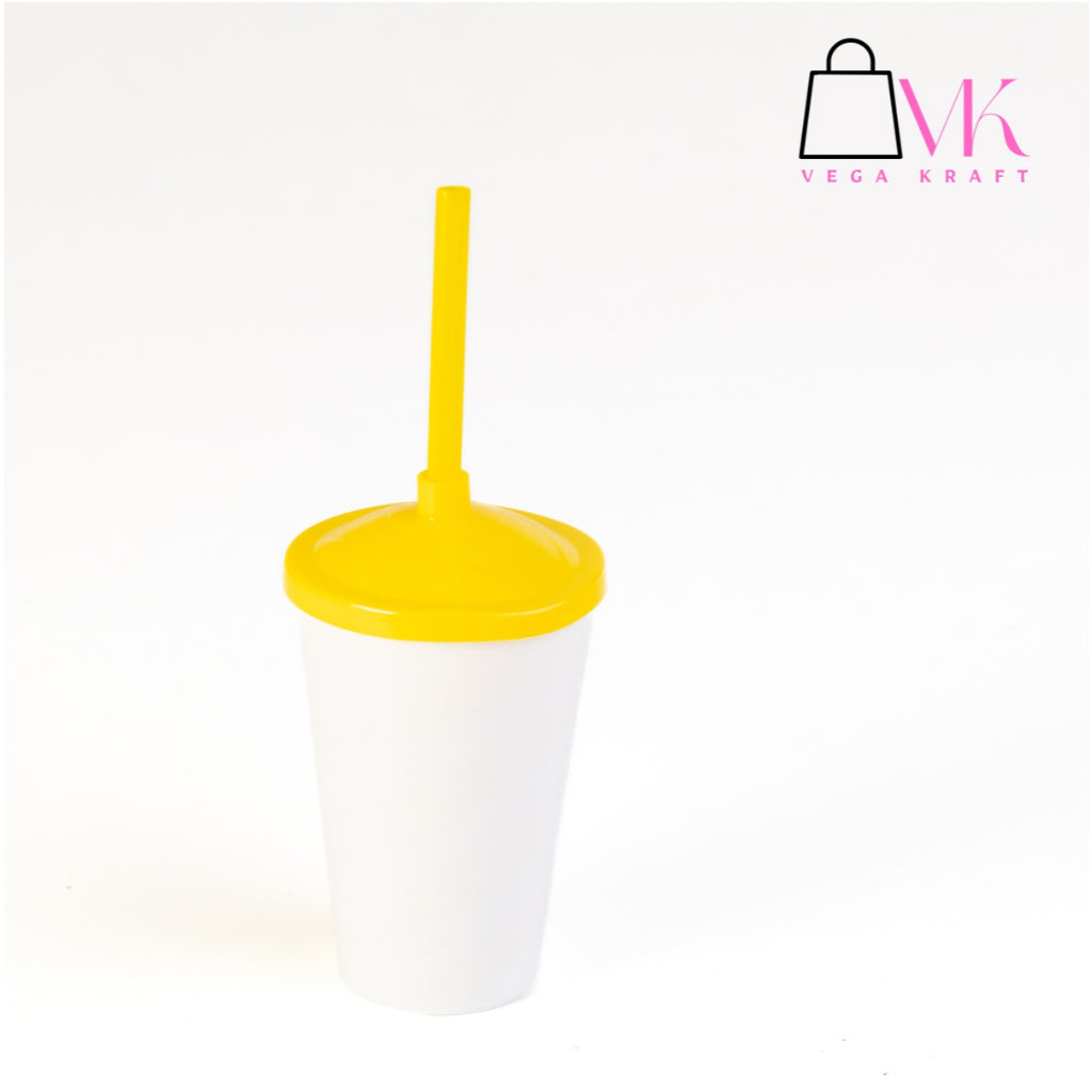 30 Copo Twister Com Tampa E Canudo Lembrancinha 400ml Branco