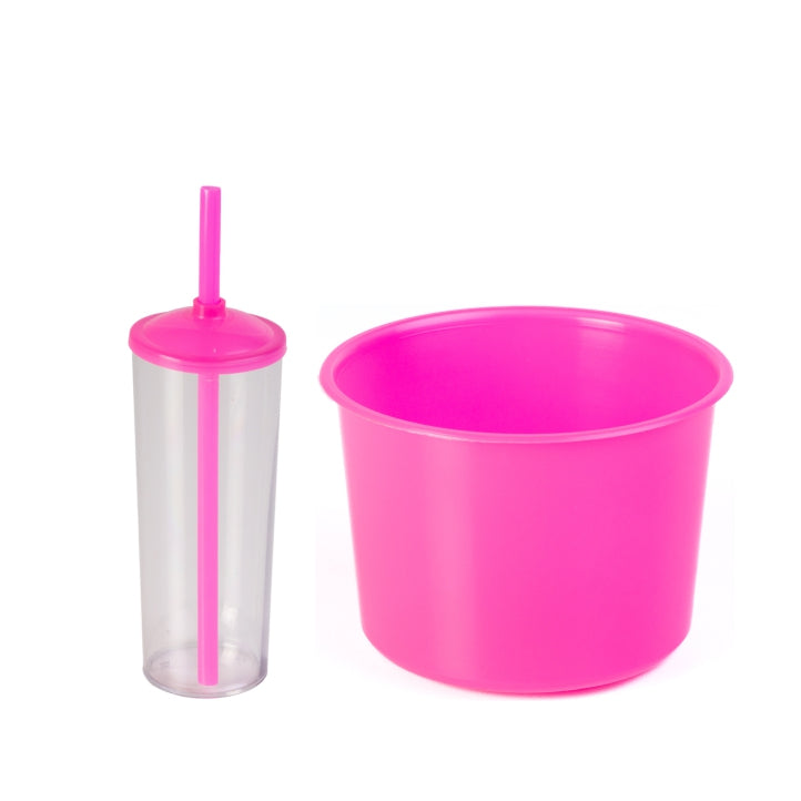 15 Kit Cinema Balde Pipoca Pop 1,5 LT + 15 Copo Long Drink Cristal Ou Branco Para Adesivar