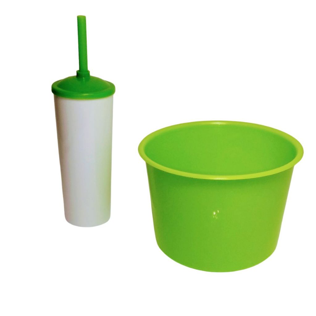 Kit 32 Cinema Balde Pipoca Pop 1,5 LT + 32 Copo Long Drink Cristal Ou Branco Para Adesivar