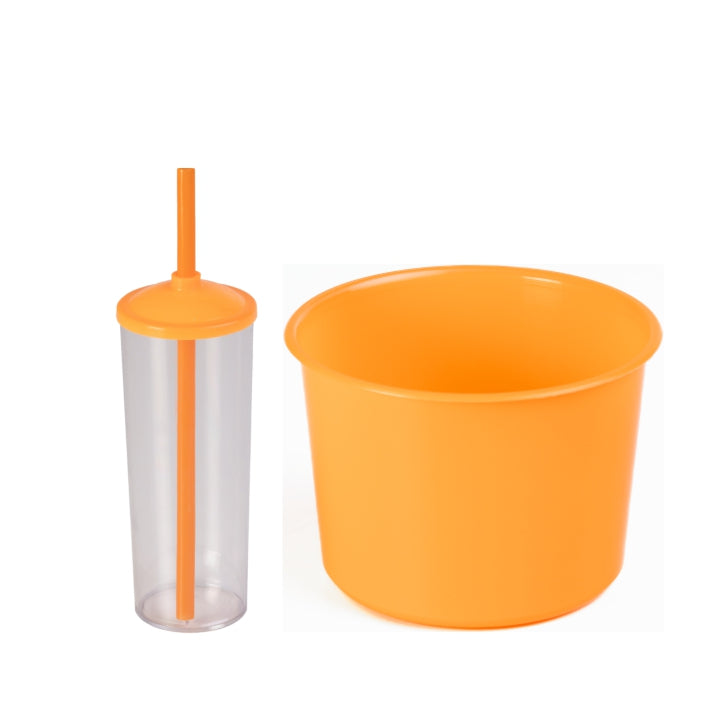 15 Kit Cinema Balde Pipoca Pop 1,5 LT + 15 Copo Long Drink Cristal Ou Branco Para Adesivar