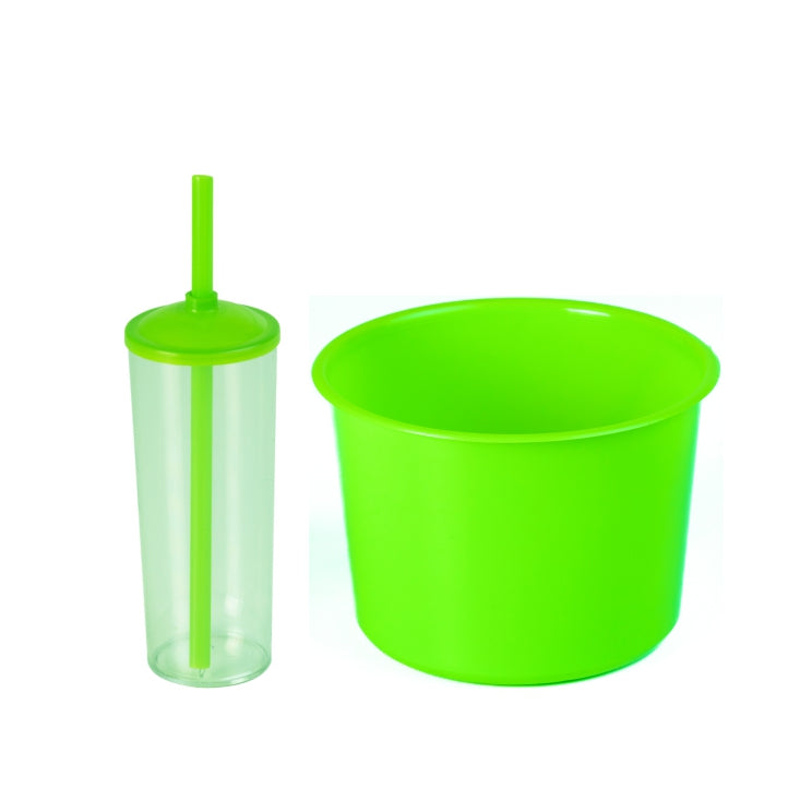 Kit 32 Cinema Balde Pipoca Pop 1,5 LT + 32 Copo Long Drink Cristal Ou Branco Para Adesivar