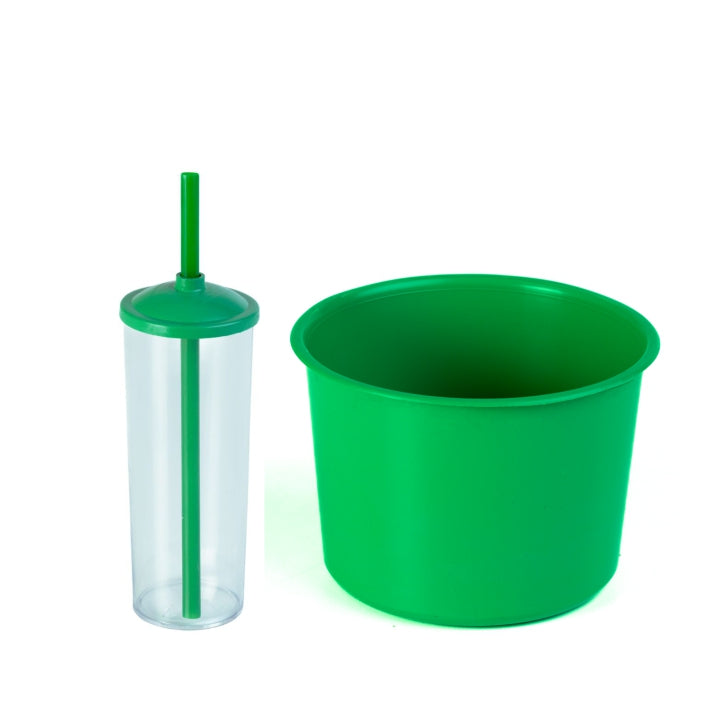 Kit 32 Cinema Balde Pipoca Pop 1,5 LT + 32 Copo Long Drink Cristal Ou Branco Para Adesivar