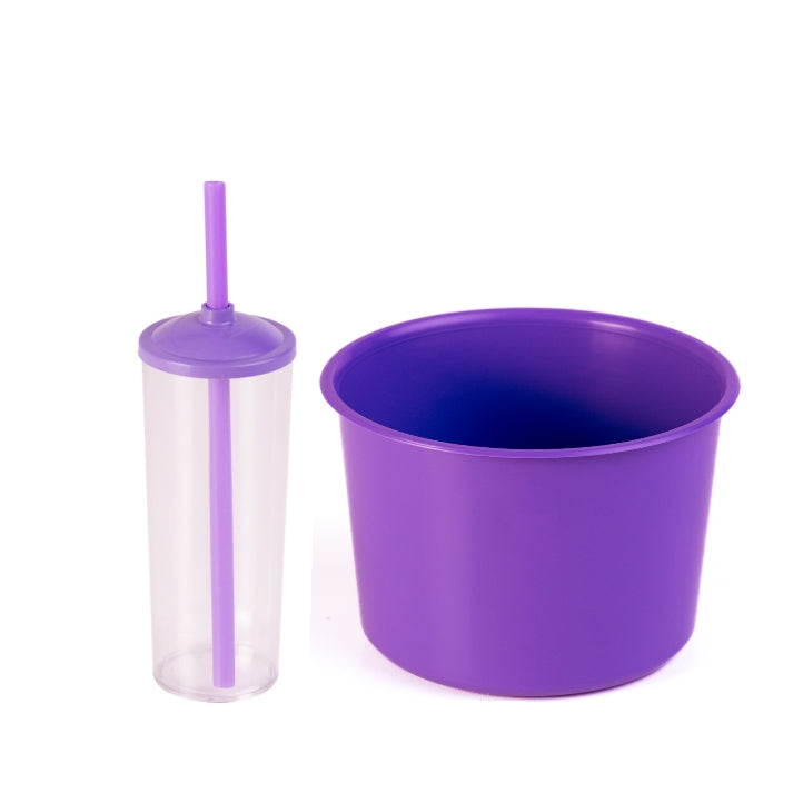 15 Kit Cinema Balde Pipoca Pop 1,5 LT + 15 Copo Long Drink Cristal Ou Branco Para Adesivar