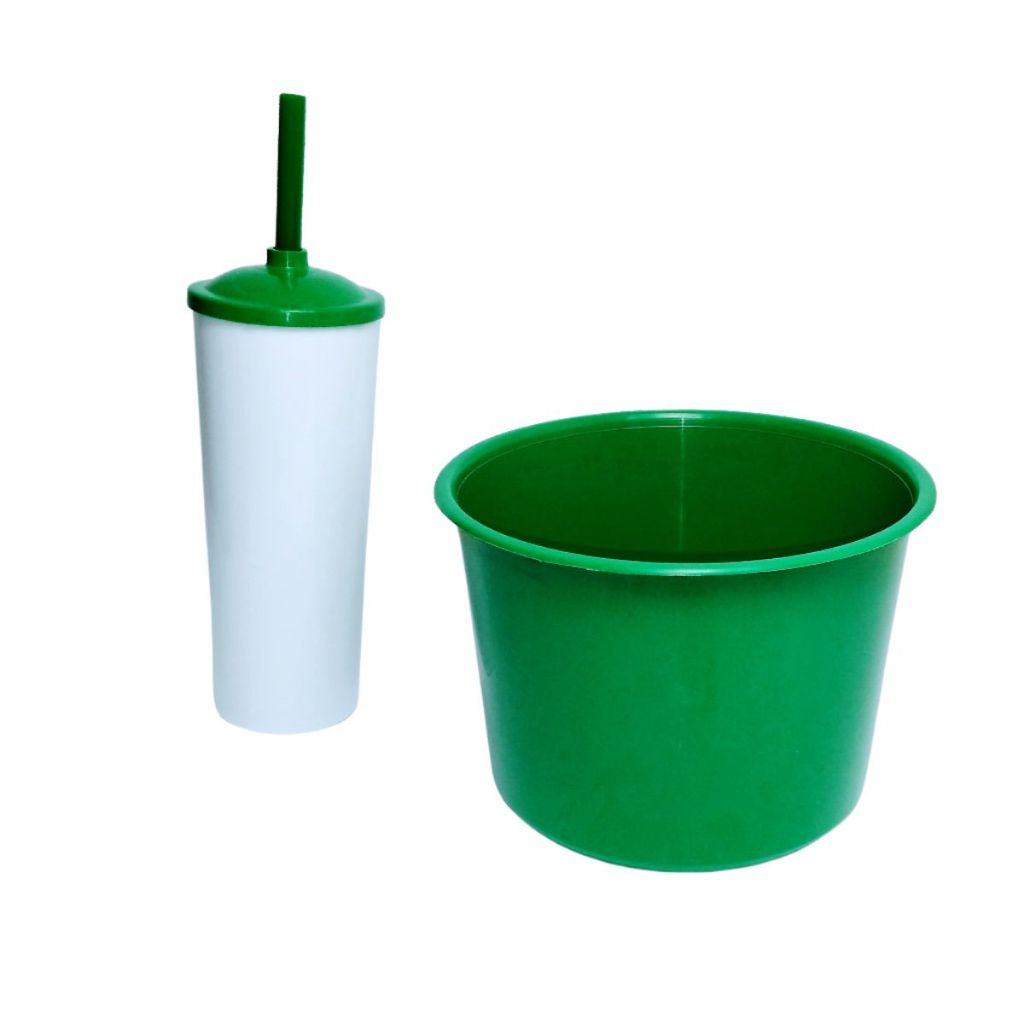 Kit 32 Cinema Balde Pipoca Pop 1,5 LT + 32 Copo Long Drink Cristal Ou Branco Para Adesivar