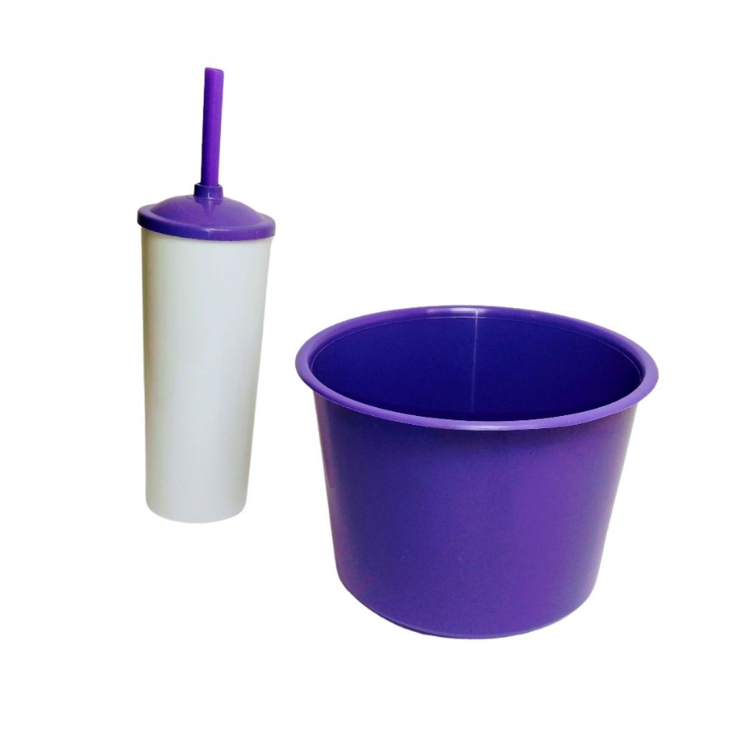 Kit 32 Cinema Balde Pipoca Pop 1,5 LT + 32 Copo Long Drink Cristal Ou Branco Para Adesivar