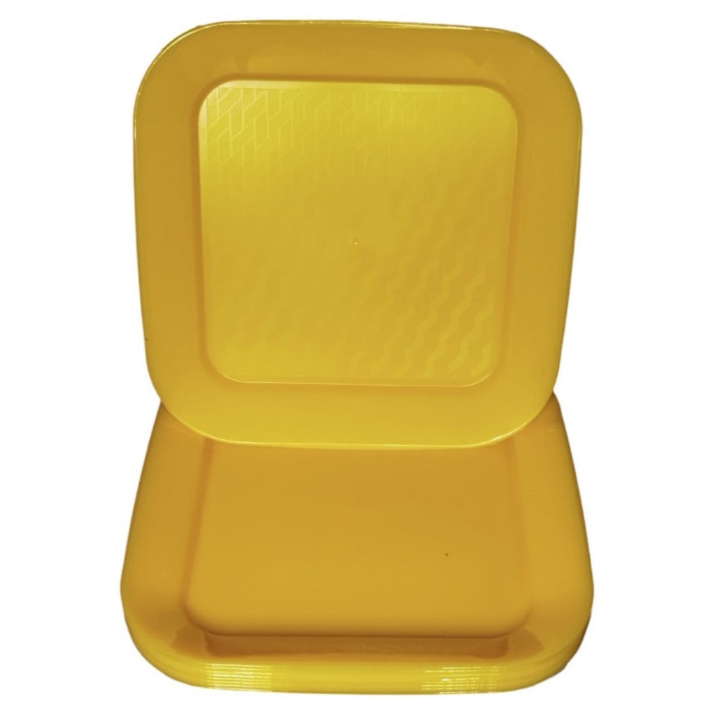 50 Prato Quadrado Plástico Para Sobremesa Salgado Lanche