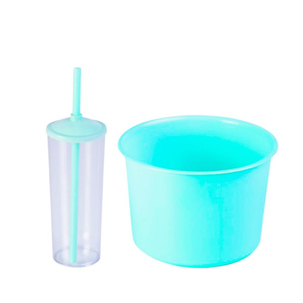 15 Kit Cinema Balde Pipoca Pop 1,5 LT + 15 Copo Long Drink Cristal Ou Branco Para Adesivar