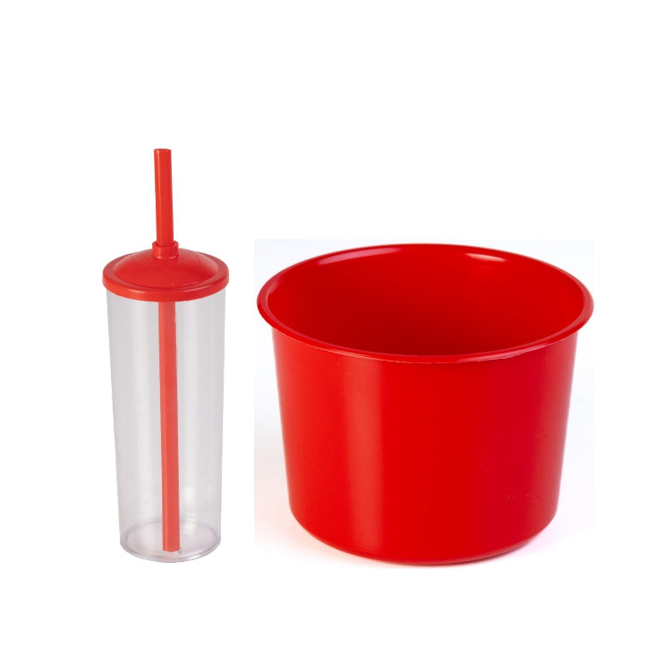 15 Kit Cinema Balde Pipoca Pop 1,5 LT + 15 Copo Long Drink Cristal Ou Branco Para Adesivar