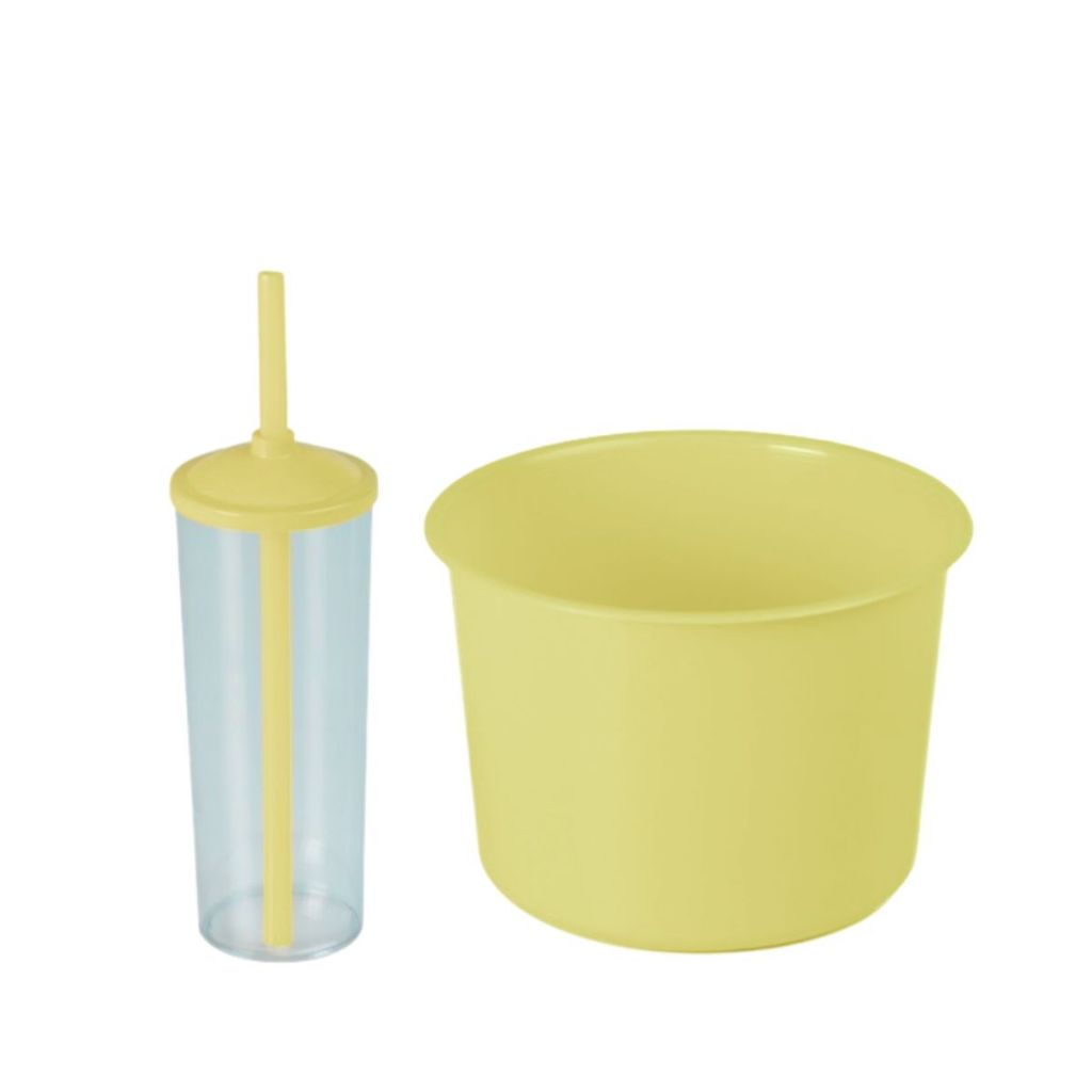 15 Kit Cinema Balde Pipoca Pop 1,5 LT + 15 Copo Long Drink Cristal Ou Branco Para Adesivar