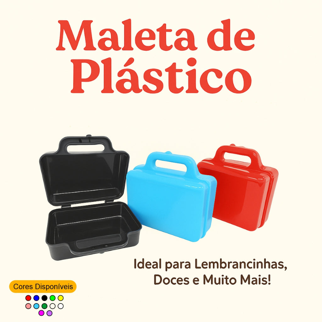 Kit 10 Maleta Plástica Grande Lembrancinha Festa Para Personalizar Maletinha Surpresa