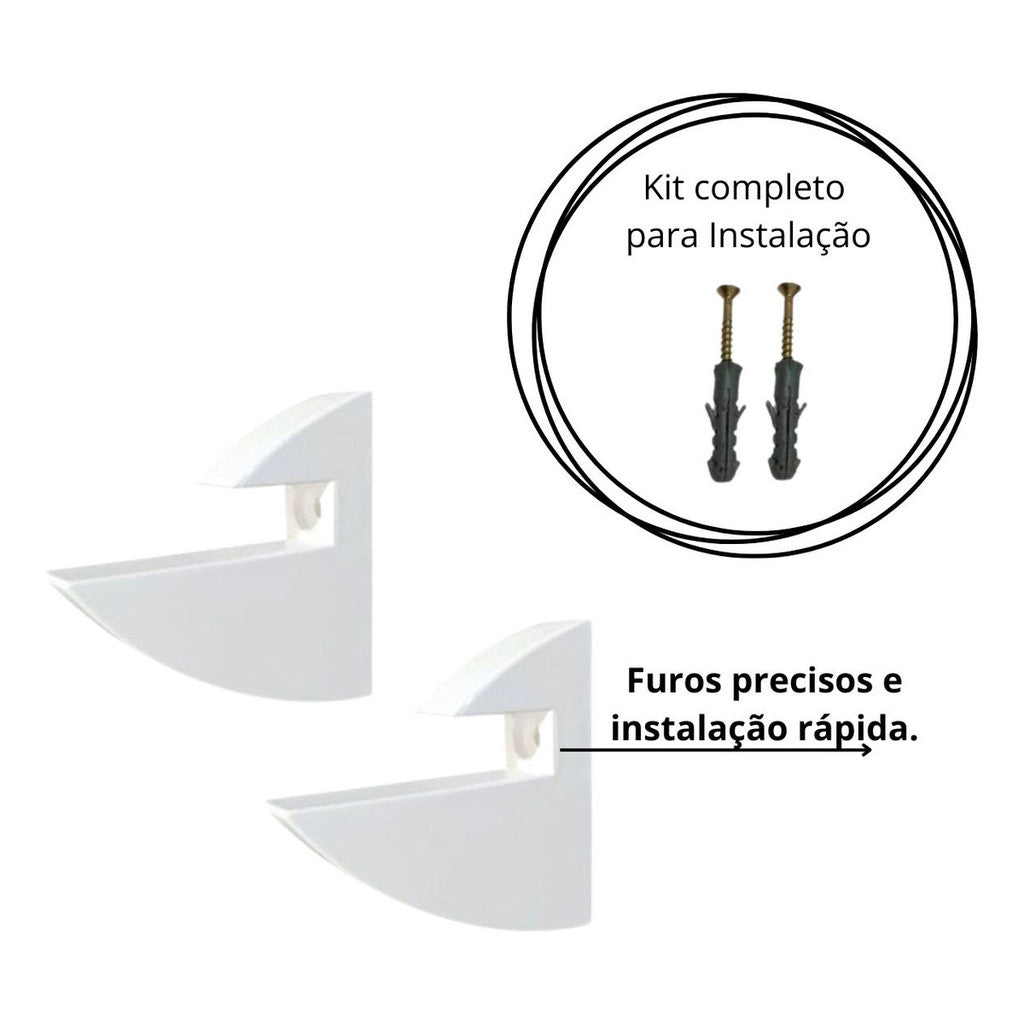 Kit 6 Suporte Bico De Tucano Para Prateleira De Madeira 15mm