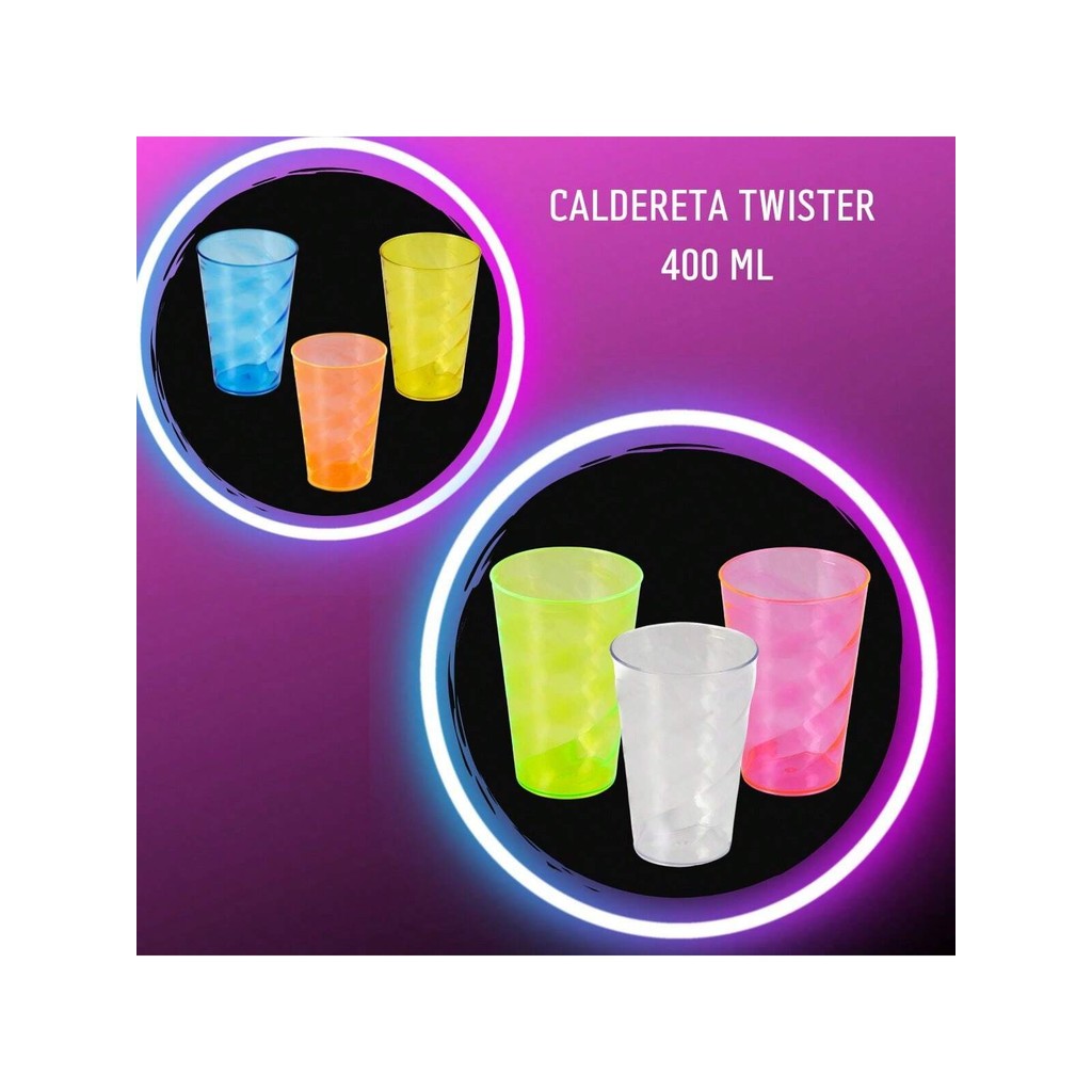 30 Copos Caldereta Twister 400 ML Festa Aniversário Balada Para Transfer Acrilico