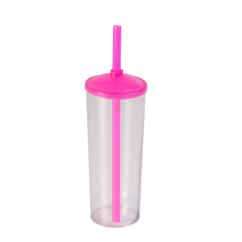 Long Drink Cristal com Tampa E Canudo 350 Ml