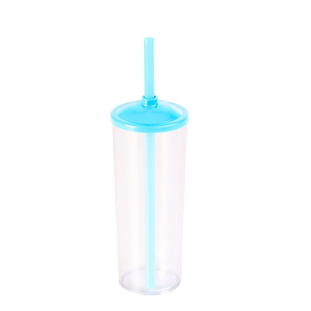 Long Drink Cristal com Tampa E Canudo 350 Ml