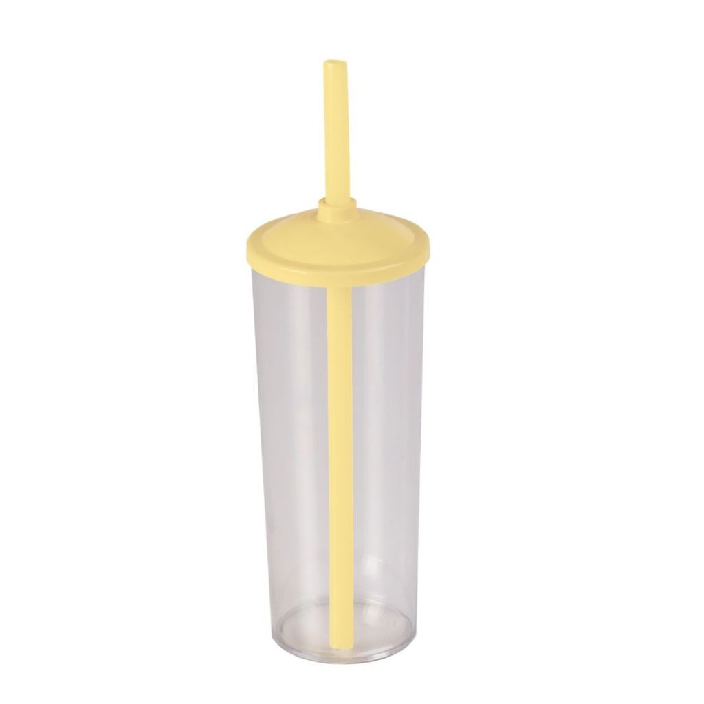 Long Drink Cristal com Tampa E Canudo 350 Ml