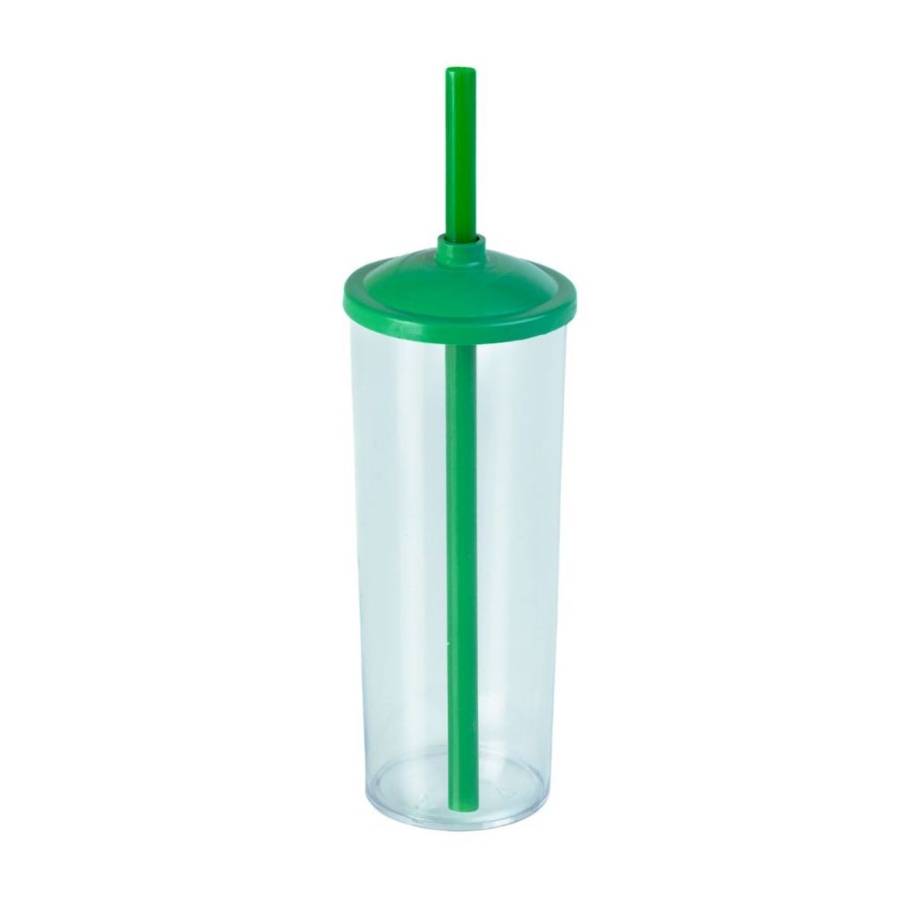 Long Drink Cristal com Tampa E Canudo 350 Ml