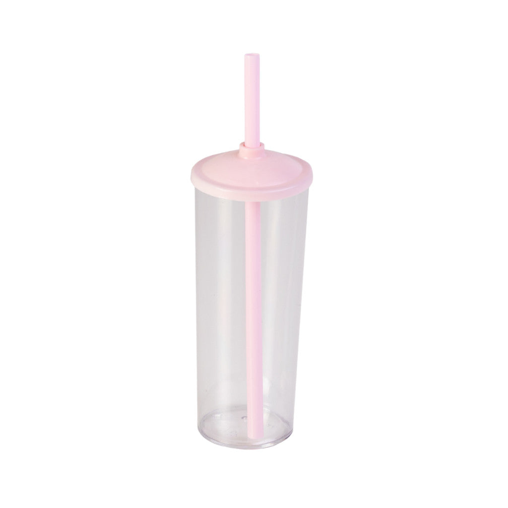 Long Drink Cristal com Tampa E Canudo 350 Ml