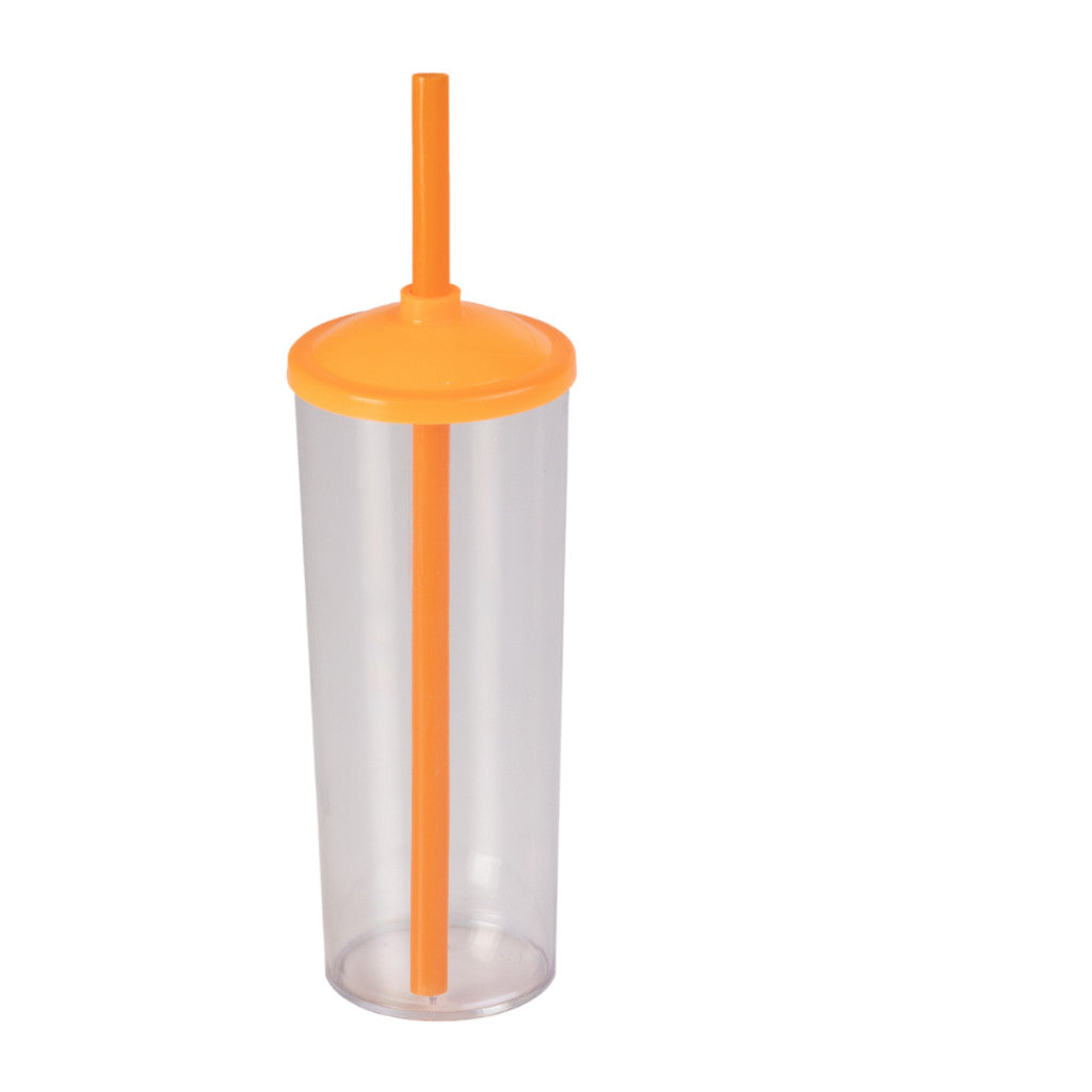 Long Drink Cristal com Tampa E Canudo 350 Ml