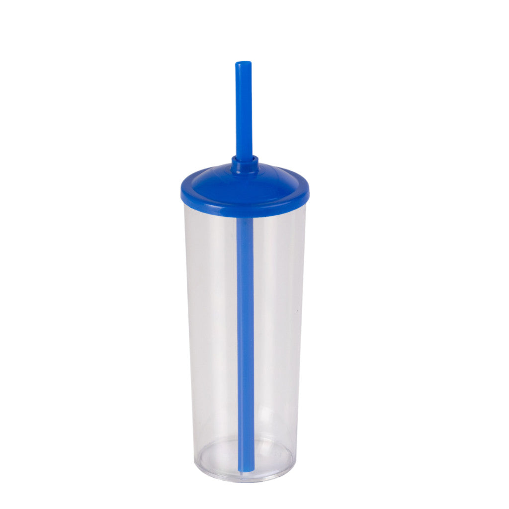 Long Drink Cristal com Tampa E Canudo 350 Ml