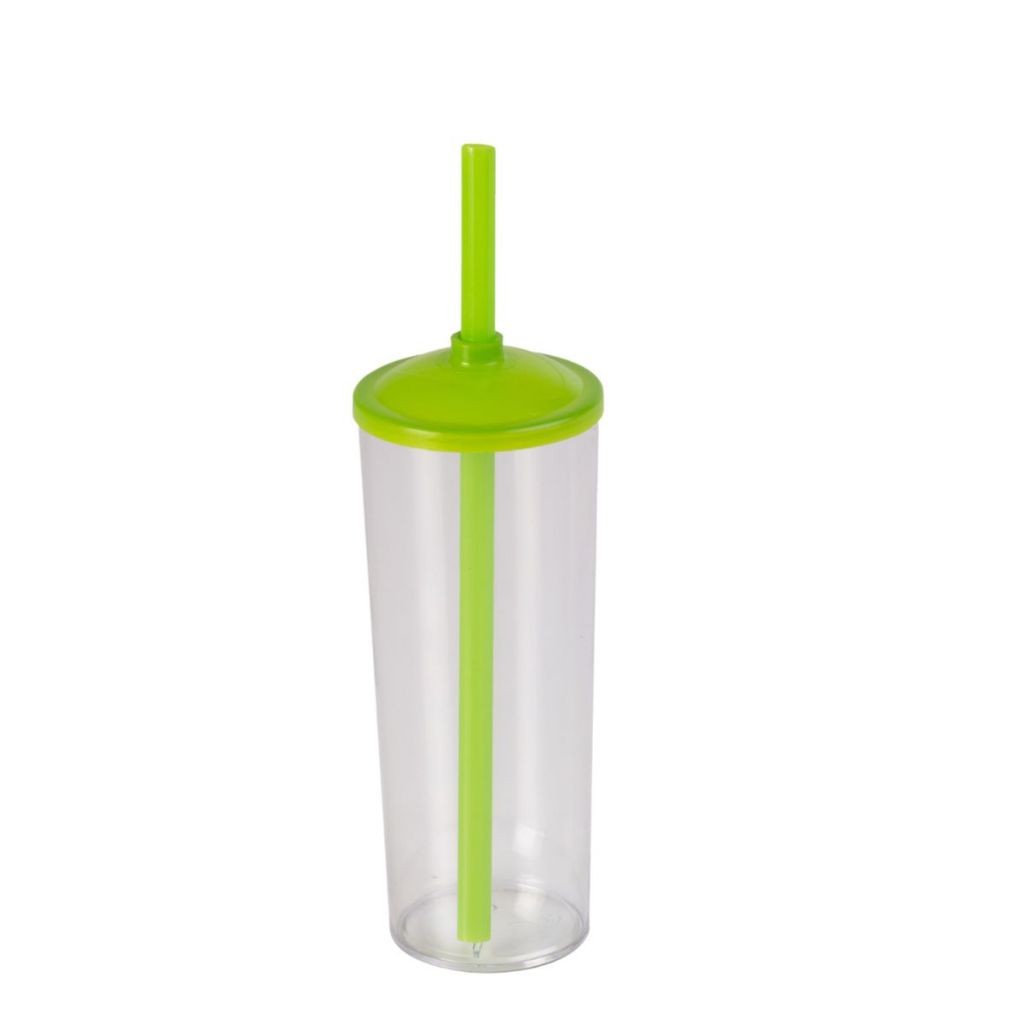 Long Drink Cristal com Tampa E Canudo 350 Ml