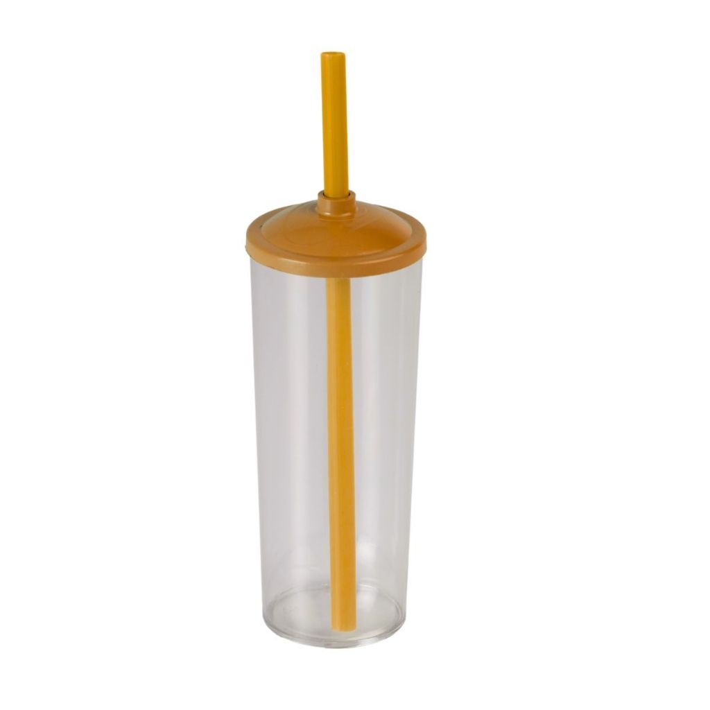 Long Drink Cristal com Tampa E Canudo 350 Ml