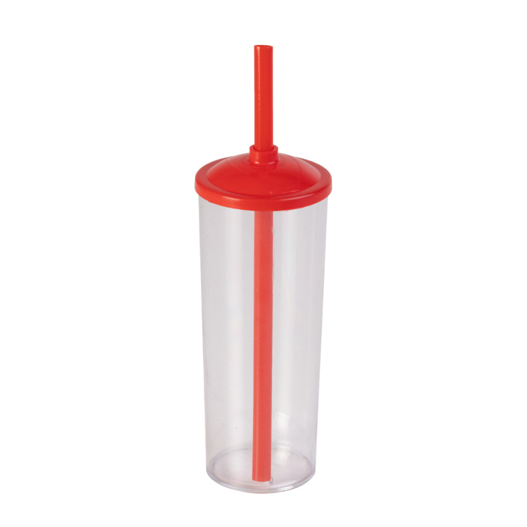 Long Drink Cristal com Tampa E Canudo 350 Ml