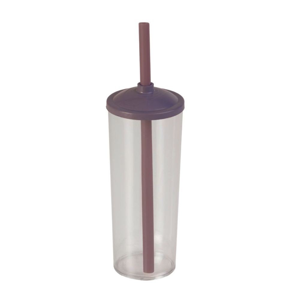 Long Drink Cristal com Tampa E Canudo 350 Ml