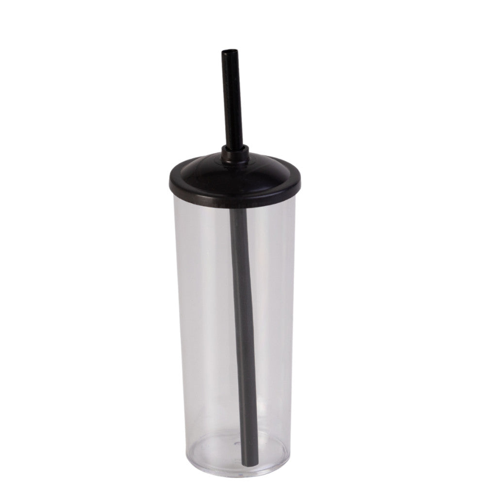 Long Drink Cristal com Tampa E Canudo 350 Ml